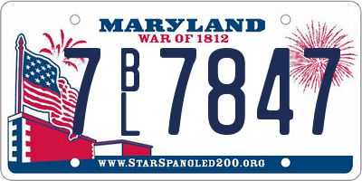MD license plate 7BL7847