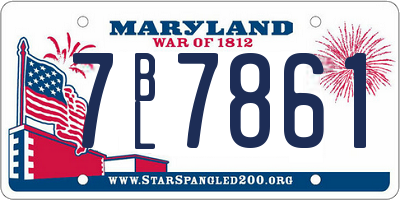 MD license plate 7BL7861