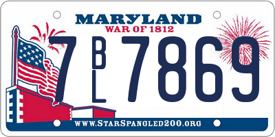 MD license plate 7BL7869