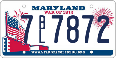 MD license plate 7BL7872