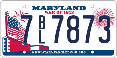 MD license plate 7BL7873