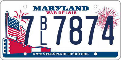 MD license plate 7BL7874