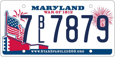 MD license plate 7BL7879