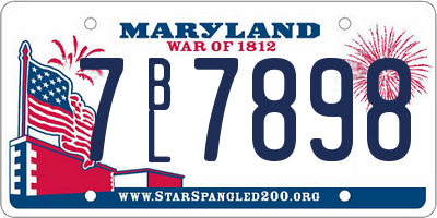 MD license plate 7BL7898