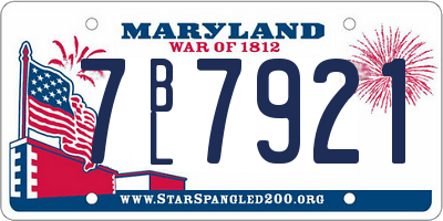 MD license plate 7BL7921