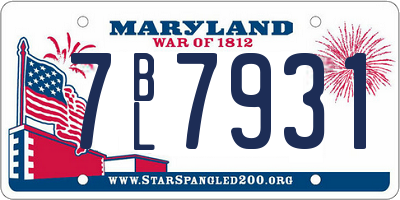 MD license plate 7BL7931