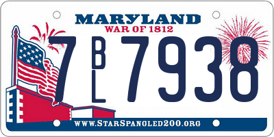 MD license plate 7BL7938