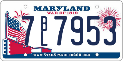 MD license plate 7BL7953