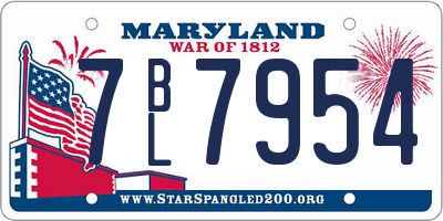 MD license plate 7BL7954