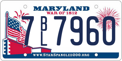 MD license plate 7BL7960