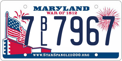 MD license plate 7BL7967