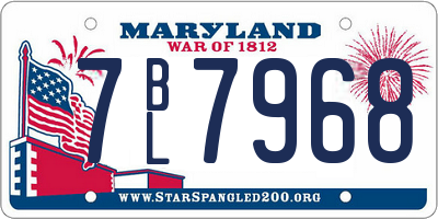 MD license plate 7BL7968