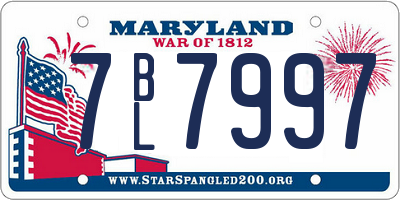 MD license plate 7BL7997