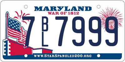 MD license plate 7BL7999