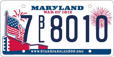 MD license plate 7BL8010