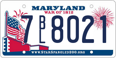 MD license plate 7BL8021