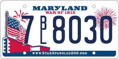 MD license plate 7BL8030