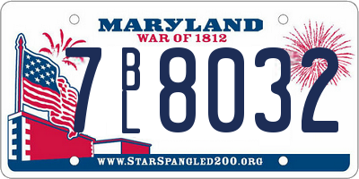MD license plate 7BL8032