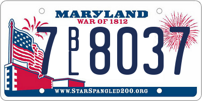 MD license plate 7BL8037