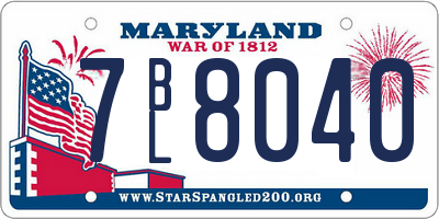 MD license plate 7BL8040