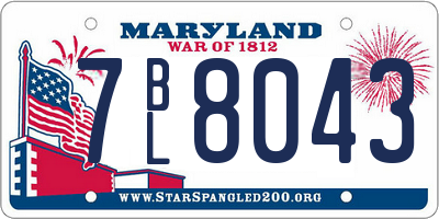 MD license plate 7BL8043