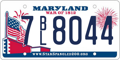 MD license plate 7BL8044