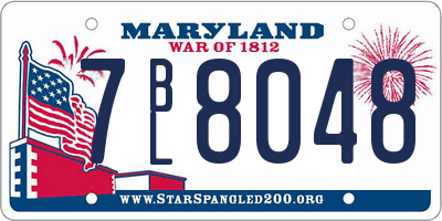 MD license plate 7BL8048