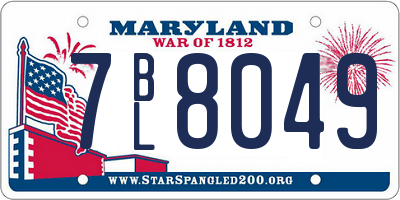 MD license plate 7BL8049