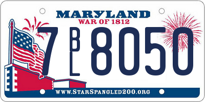 MD license plate 7BL8050