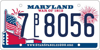 MD license plate 7BL8056