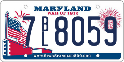 MD license plate 7BL8059