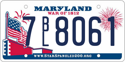 MD license plate 7BL8061