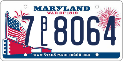 MD license plate 7BL8064