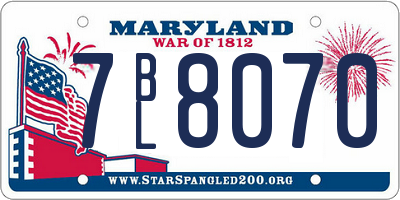 MD license plate 7BL8070