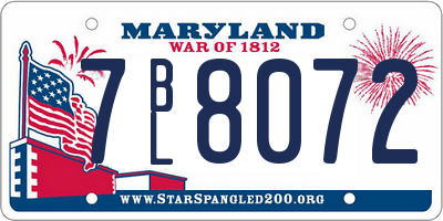 MD license plate 7BL8072