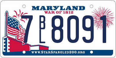 MD license plate 7BL8091