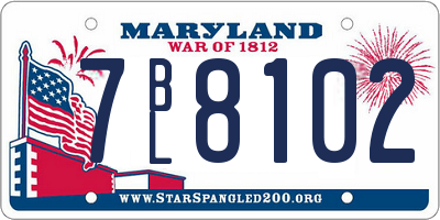 MD license plate 7BL8102