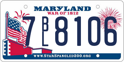 MD license plate 7BL8106