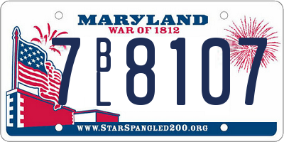 MD license plate 7BL8107