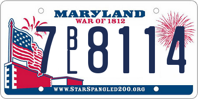 MD license plate 7BL8114