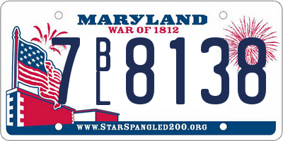 MD license plate 7BL8138
