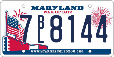 MD license plate 7BL8144