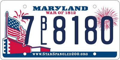 MD license plate 7BL8180