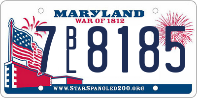 MD license plate 7BL8185