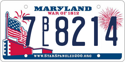 MD license plate 7BL8214