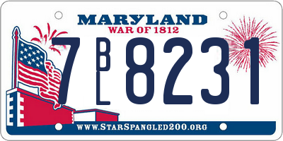 MD license plate 7BL8231