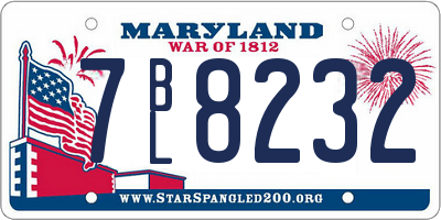 MD license plate 7BL8232