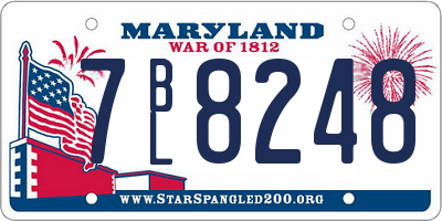 MD license plate 7BL8248
