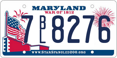 MD license plate 7BL8276