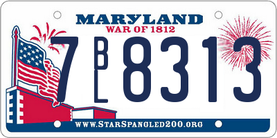 MD license plate 7BL8313